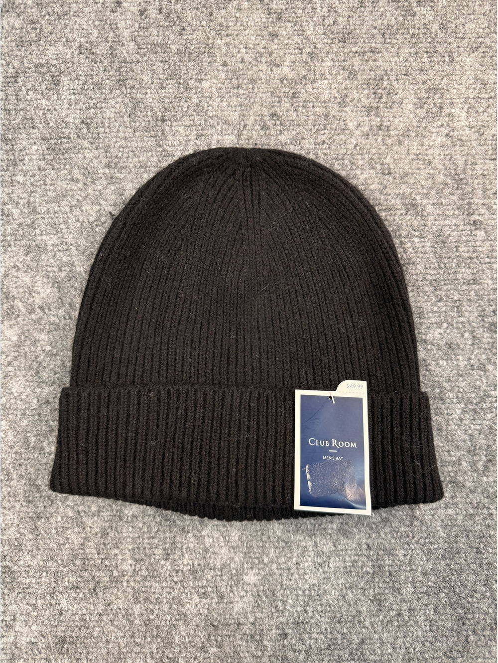 Club Room Men's Black Wool Beanie Hat